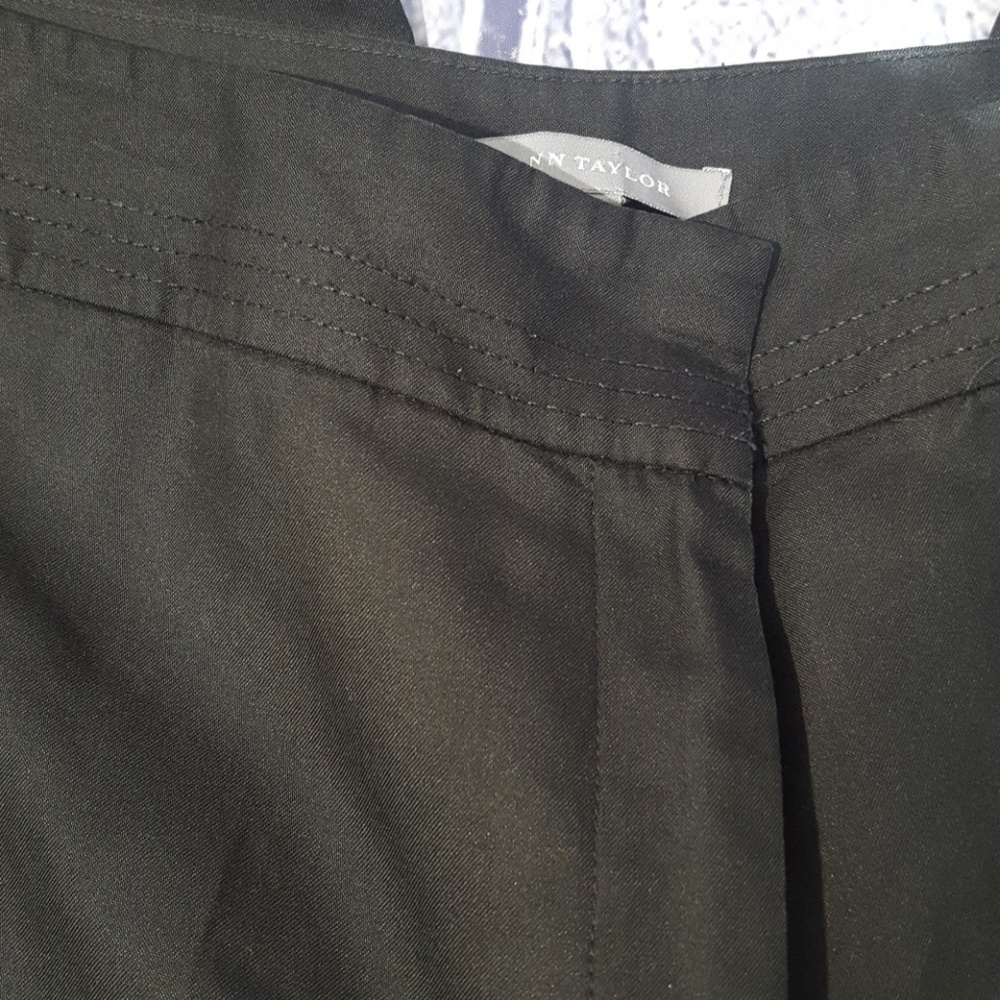 Ann Taylor Black Silk Blend Straight Trouser, 8 - Picture 4 of 5
